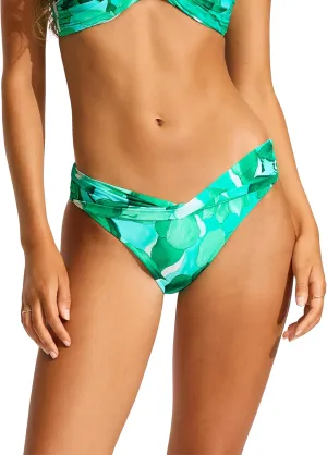 Seafolly Women's Rise Cheeky Coverage Hi Leg Bikini Bottom Swimsuit