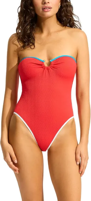 Seafolly Women's Standard Bandeau Halter One Piece Swimsuit