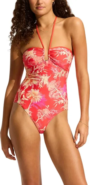 Seafolly Women's Standard Bandeau Halter One Piece Swimsuit