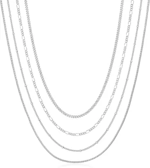 Senteria Gold Layered Necklace for Women 14KGold Plated Necklace Chain Dainty Gold Stack Long Necklaces Set for Women 3/4Pcs
