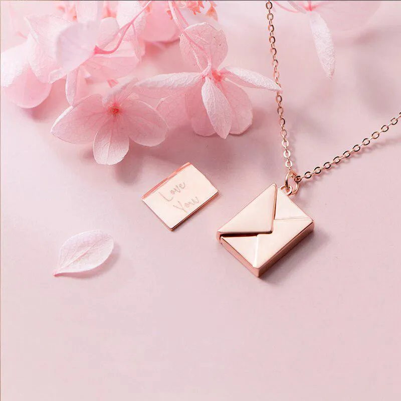Sentimental Keepsake Envelope Pendant Necklace