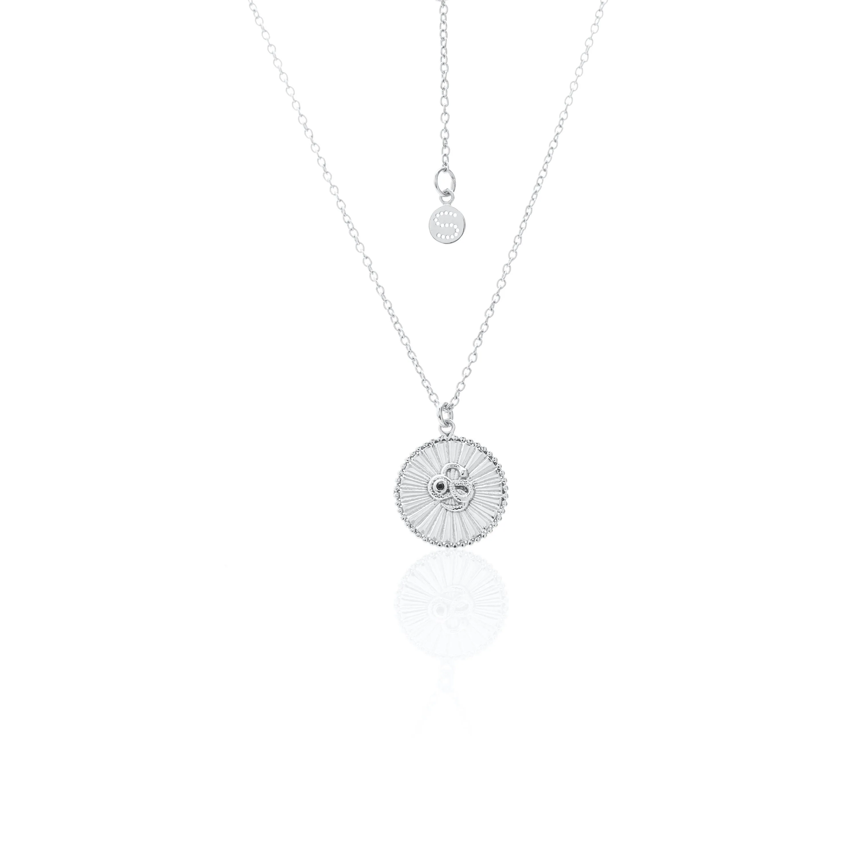 Serpent of Strength / Silver   Black Spinel / Necklace