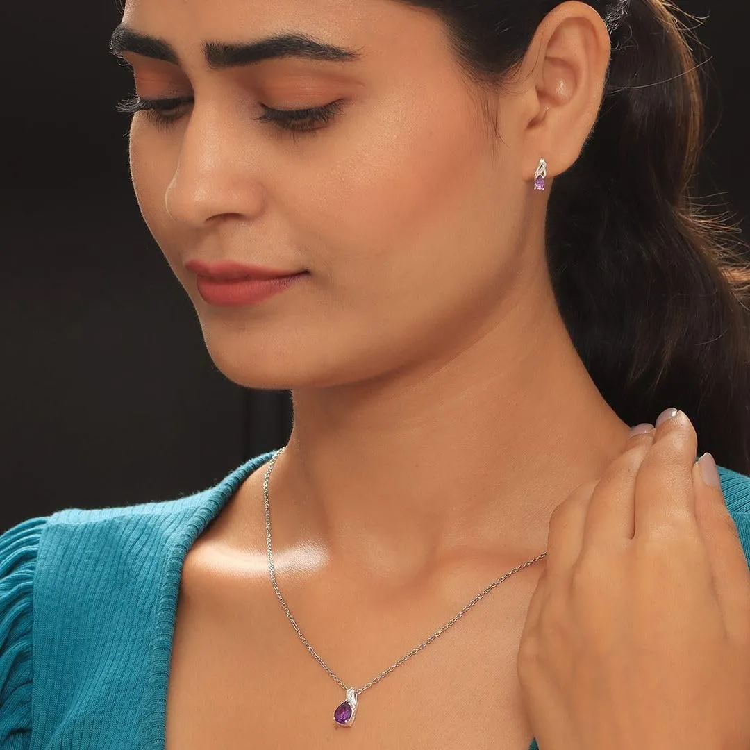 Shop LC Costume Jewelry Set for Women - Teardrop Pendant Necklace Set 20"& Dangle Drop Earrings Set 925 Sterling Silver Stainless Steel Wedding Jewelry sets Birthday Mothers Day Gifts for Women