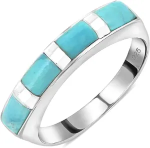 Shop LC Turquoise Rings for Women 925 Sterling Silver Band Boho Turquoise Jewelry for Women Santa Fe Style Promise Rings Birthday Gifts