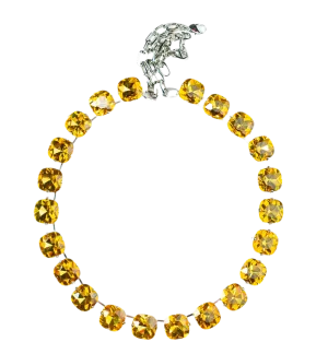 Short Baby Champagne Crystal Necklace by Cashfana