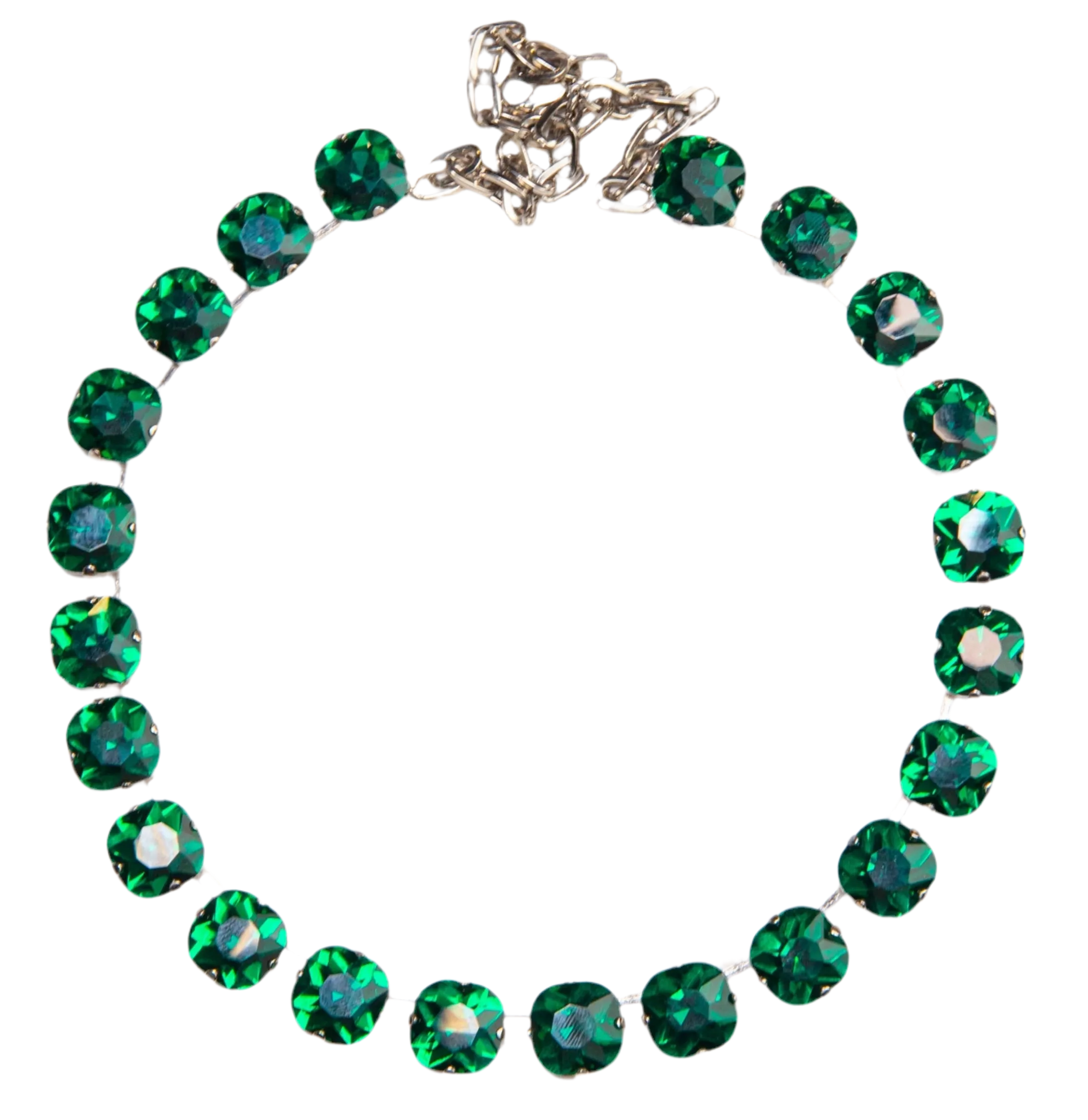 Short Baby Grass Crystal Necklace by Cashfana