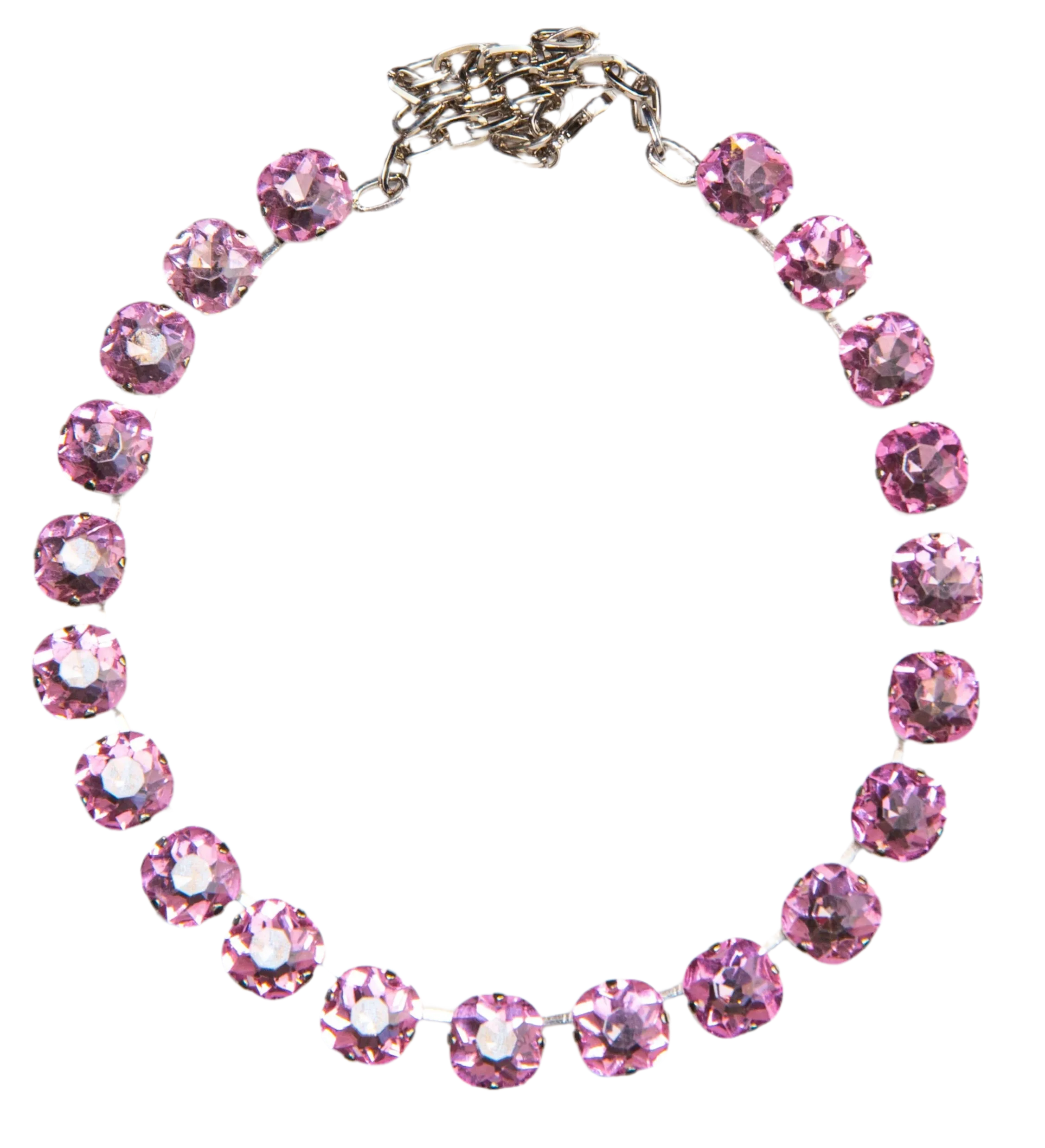 Short Baby Rose Crystal Necklace by Cashfana