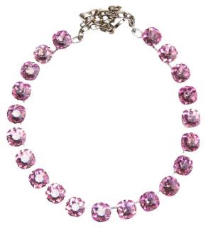 Short Baby Rose Crystal Necklace by Cashfana