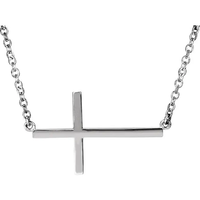 Sideways Cross Necklace