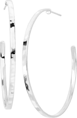 Silpada 'Circle Up' Hammered Hoop Earrings in Sterling Silver