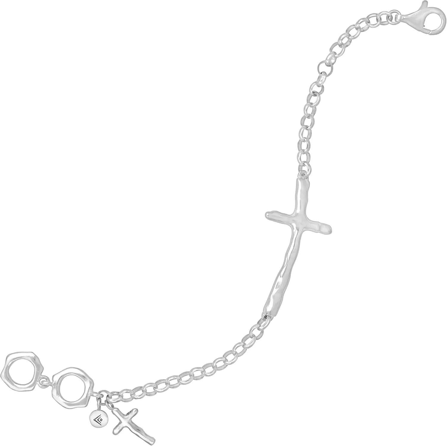 Silpada 'in Good Faith' Organic Cross Chain Bracelet in Sterling Silver, 7.5"