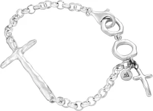 Silpada 'in Good Faith' Organic Cross Chain Bracelet in Sterling Silver, 7.5"