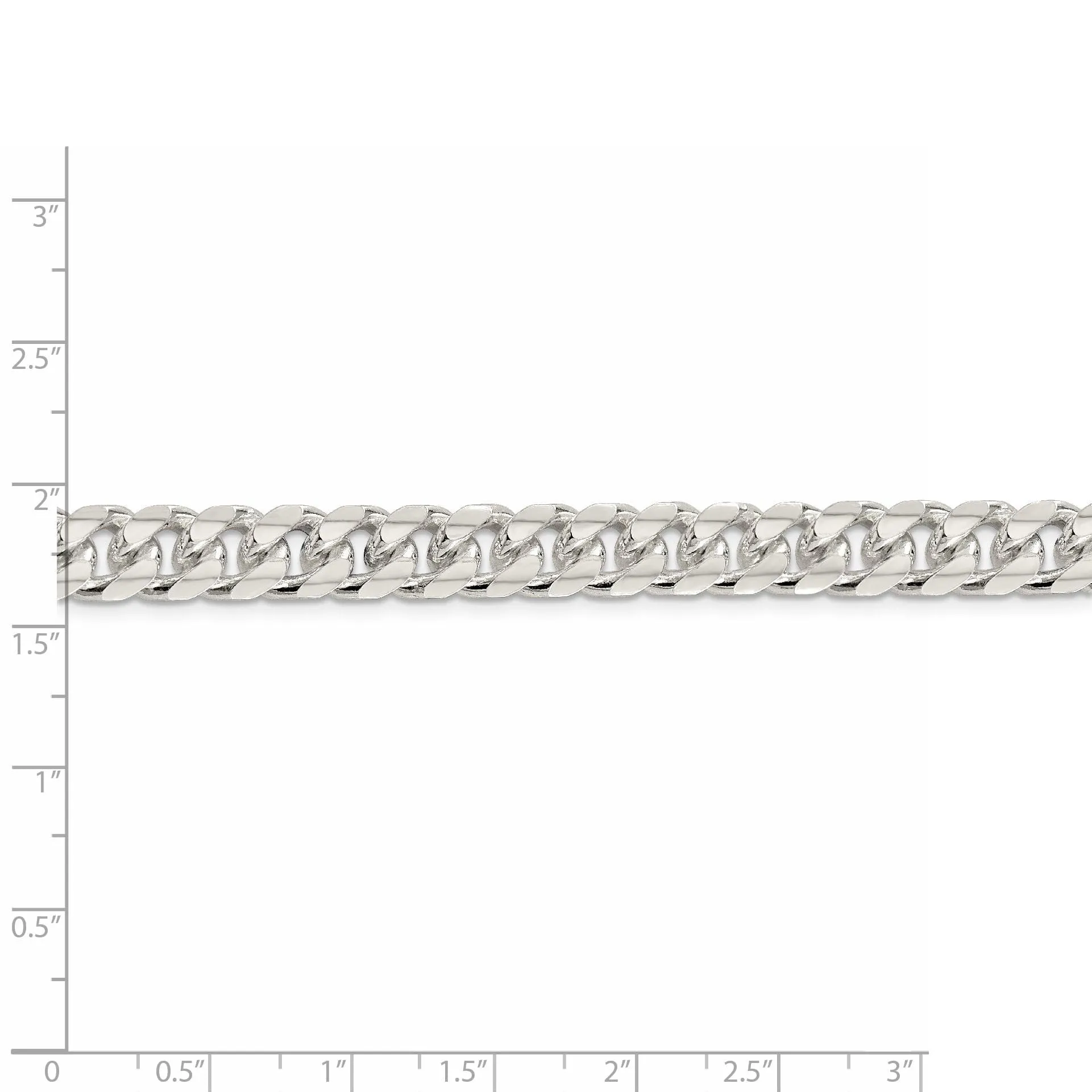 Silver 8.50-mm Solid Domed Link Curb Chain