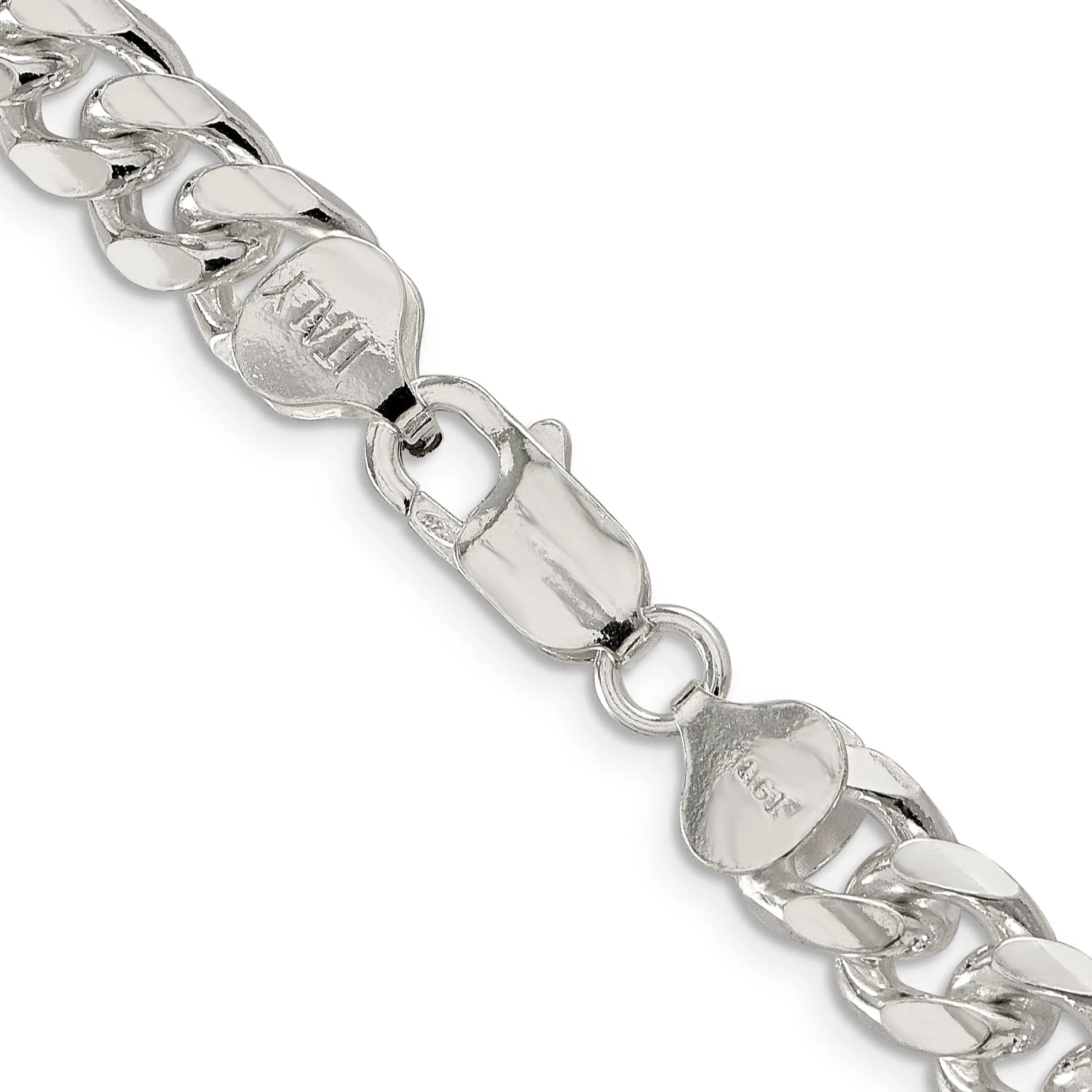 Silver 8.50-mm Solid Domed Link Curb Chain
