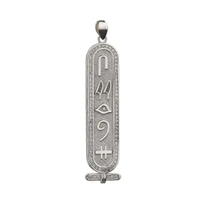 Silver Cartouche Personalized Name Necklace, 14k Gold Personalized Handmade, Egyptian Pendant Jewelry Women, Hieroglyph Egypt Name Necklace
