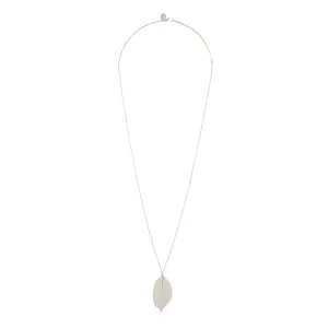 Silver Fine Leaf Pendant Necklace
