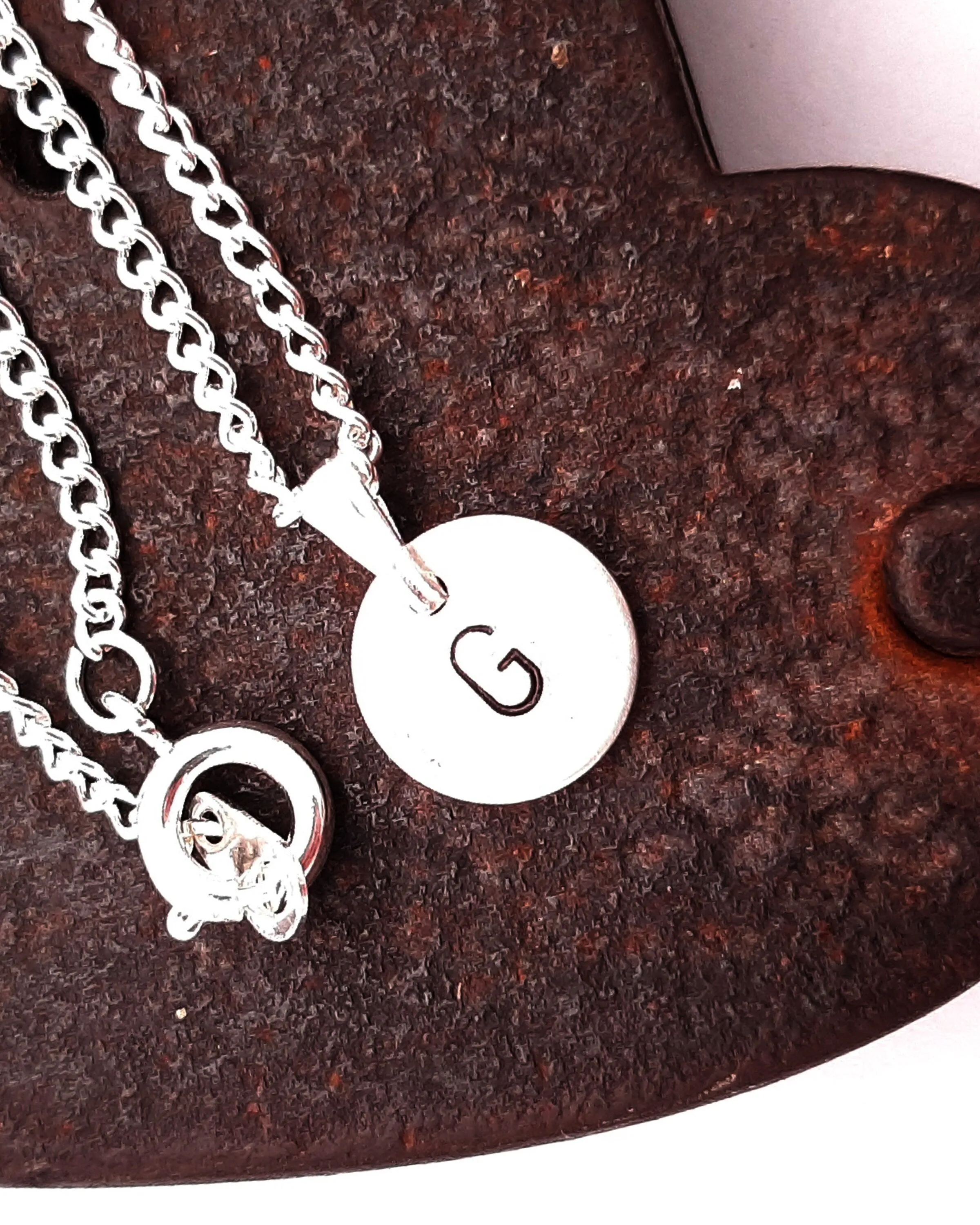 Silver Initial Necklace// custom monogram necklace, simple name pendant, personalised jewellery