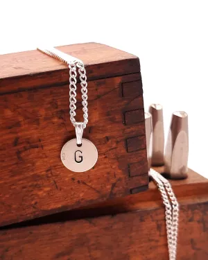 Silver Initial Necklace// custom monogram necklace, simple name pendant, personalised jewellery