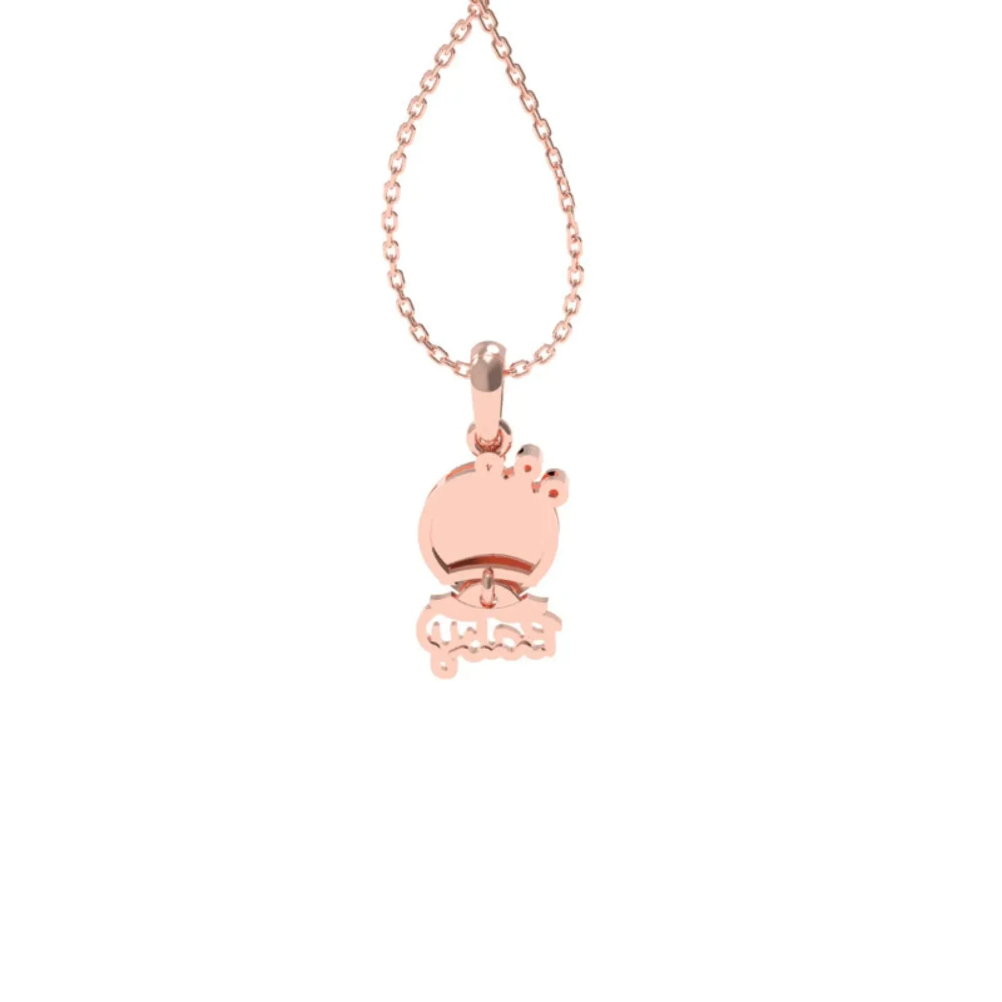 Silver Newborn Baby's Blissful Minimalist Child's Face Rose Gold Pendant For Kids