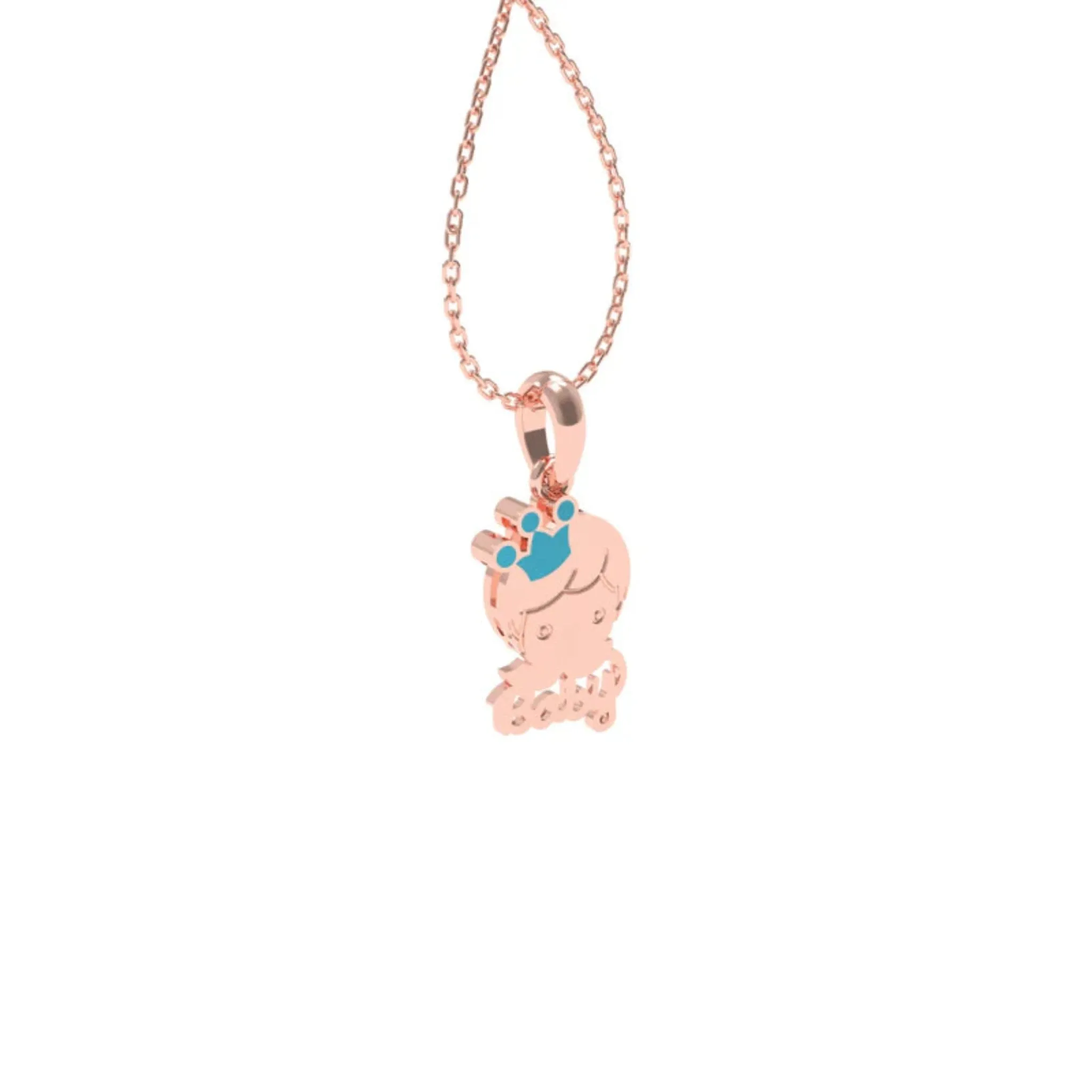 Silver Newborn Baby's Blissful Minimalist Child's Face Rose Gold Pendant For Kids