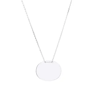 Silver Oval Plate Necklace