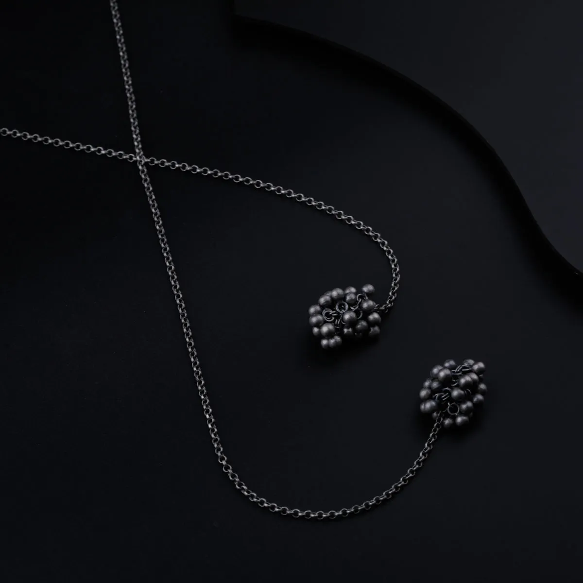 Silver Oxidized Tie & Wear Necklace