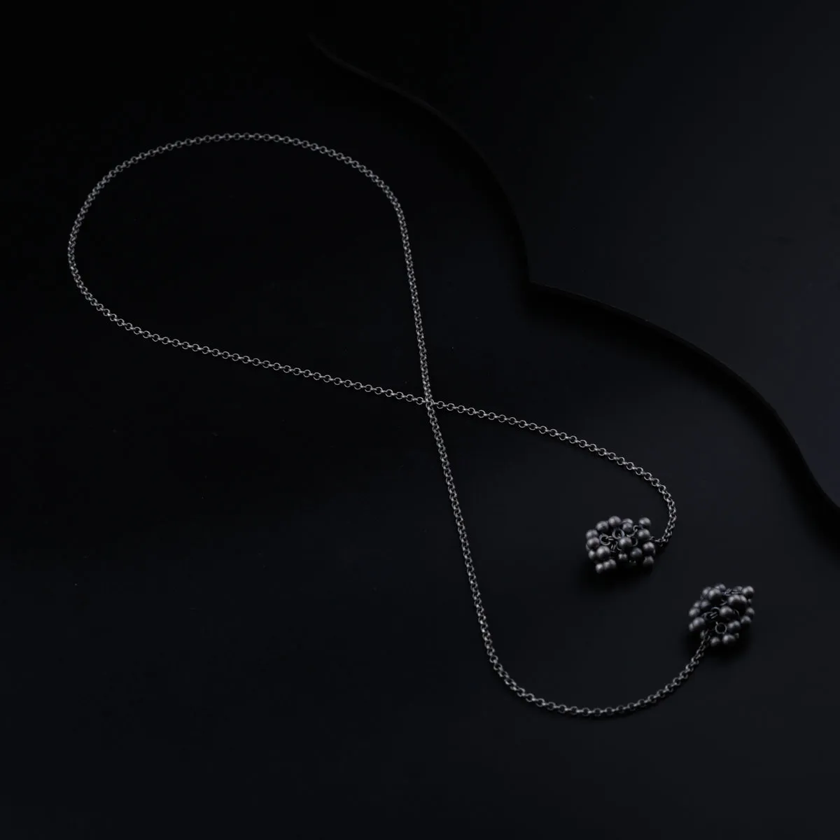 Silver Oxidized Tie & Wear Necklace