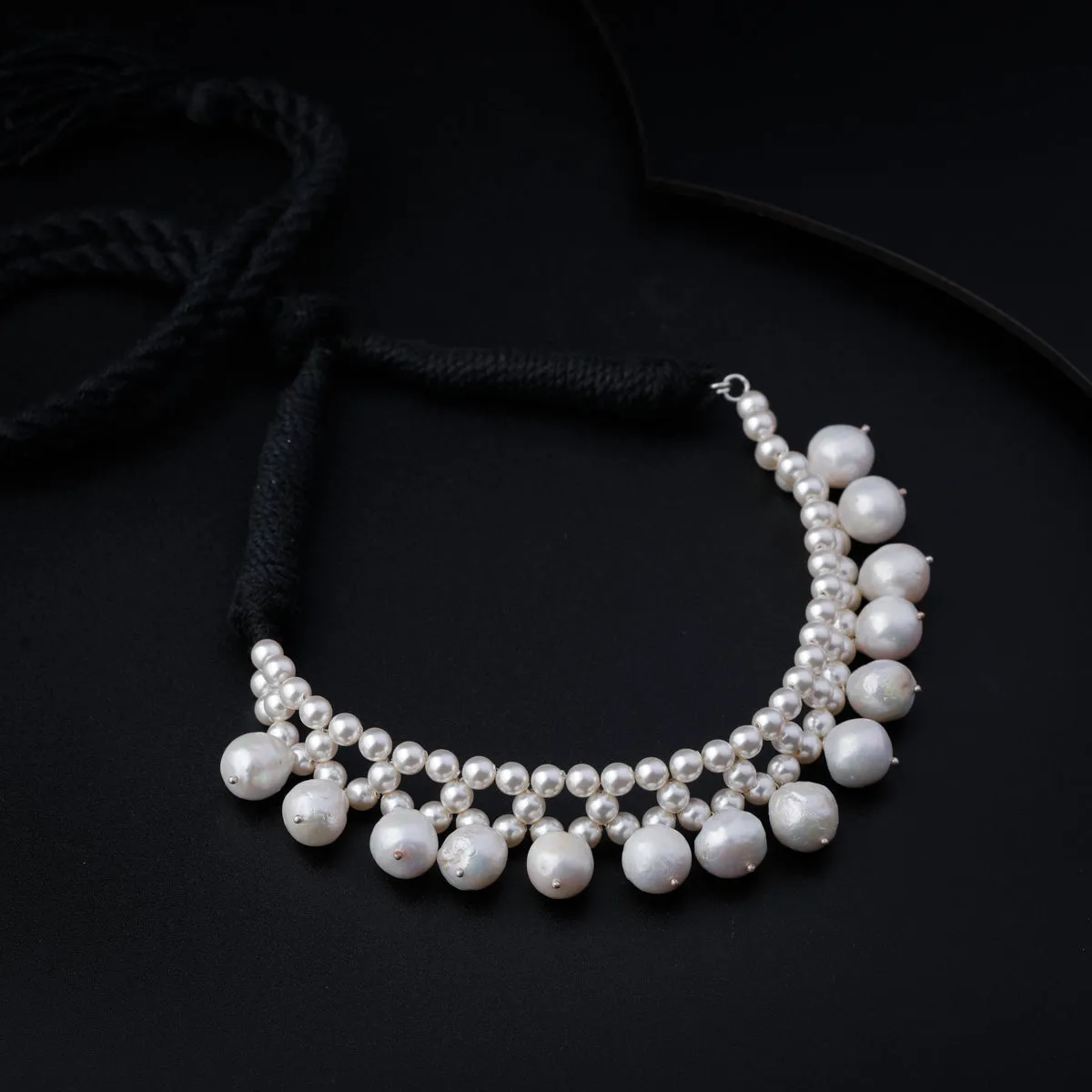 Silver Pearl Cluster Choker