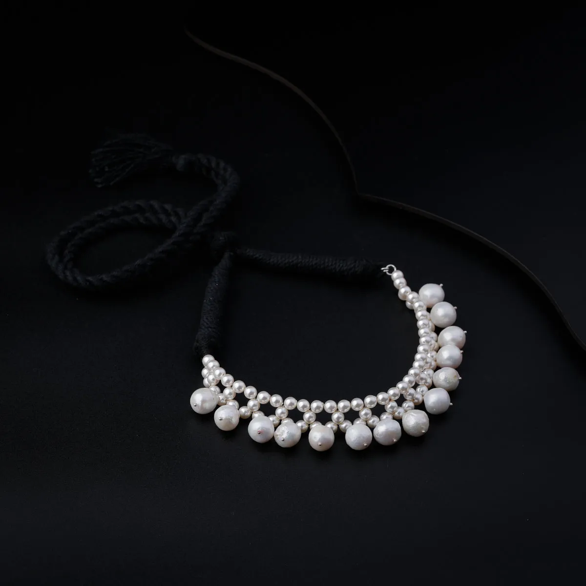 Silver Pearl Cluster Choker
