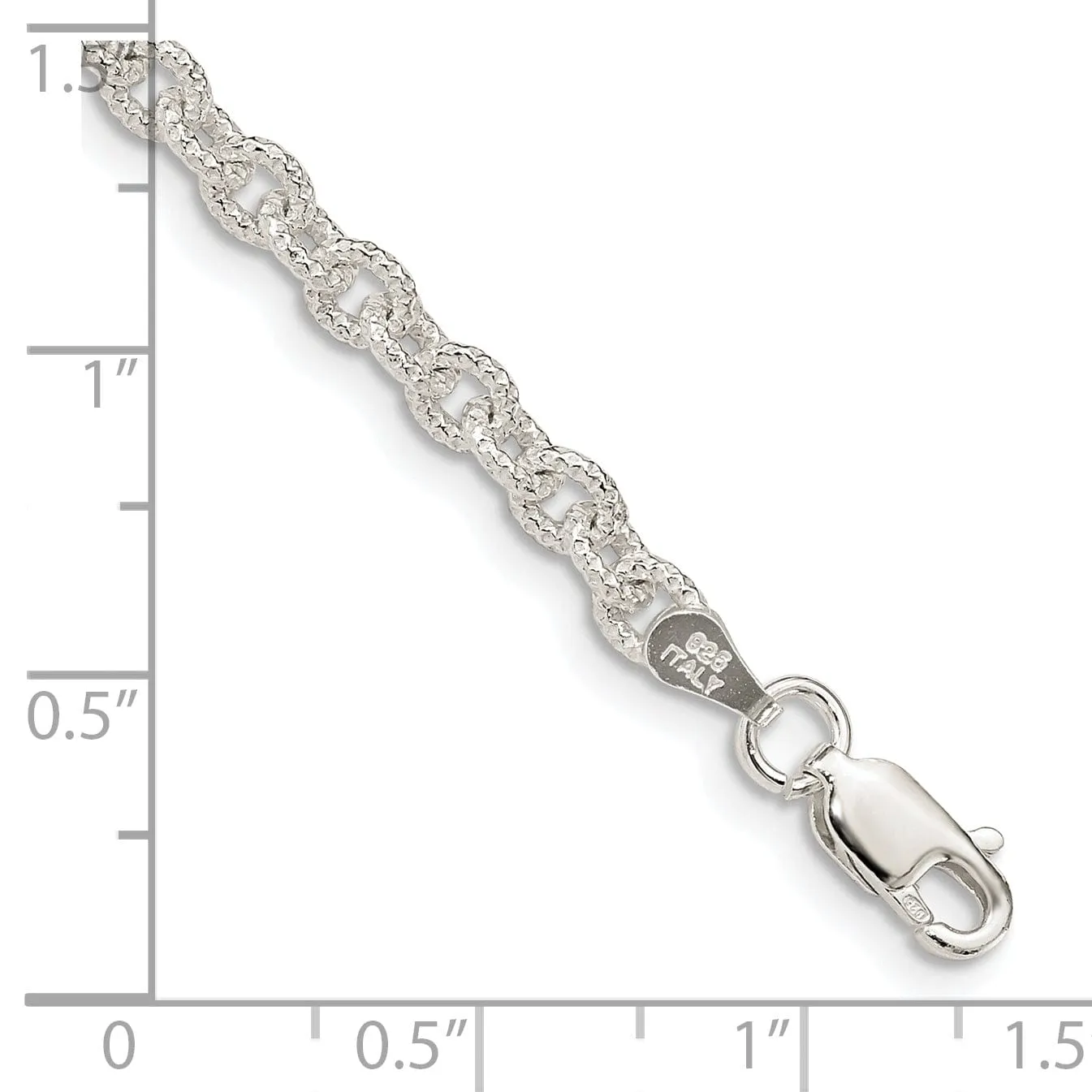 Silver Polished 3.50-mm Fancy Rolo Chain