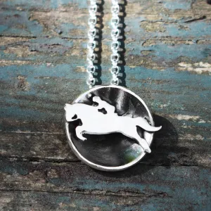 Silver Showjumping Horse Necklace