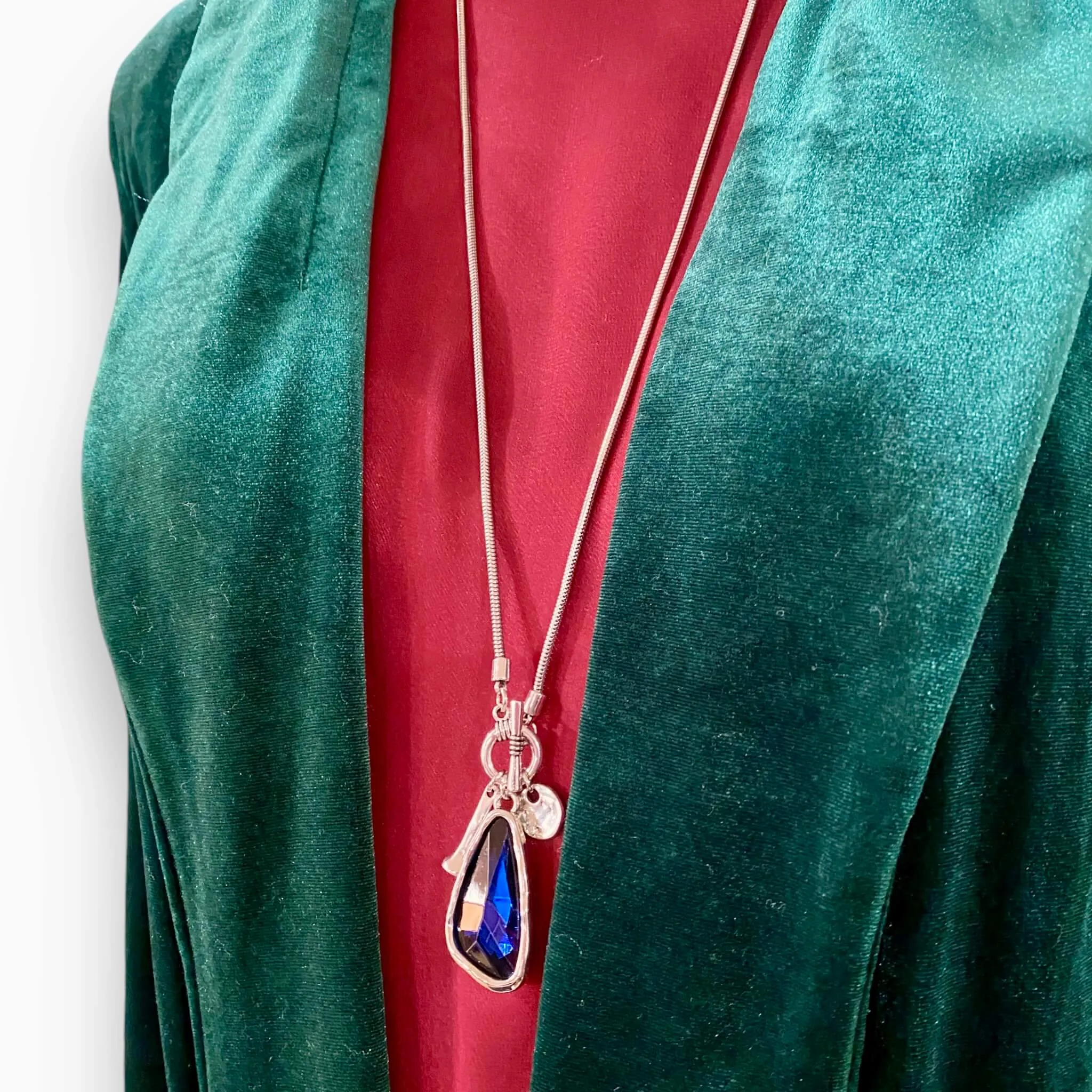 Silver Talisman Crystal Pendant Necklace