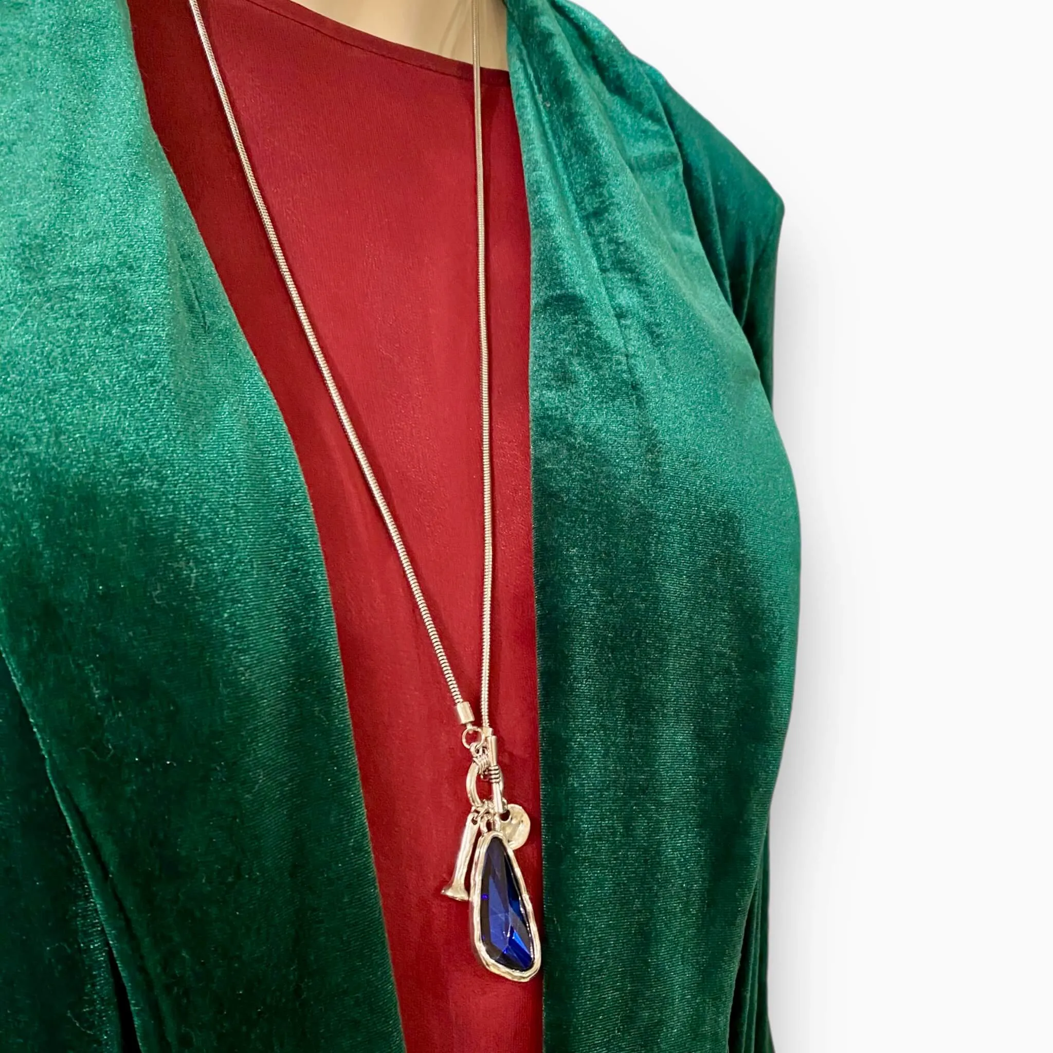 Silver Talisman Crystal Pendant Necklace