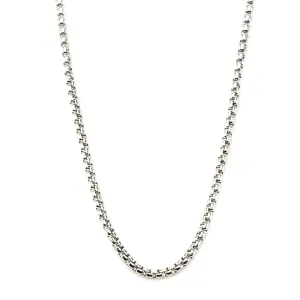 Silver Tone Stainless Steel Polish Finish 3mm Bold Box Chain