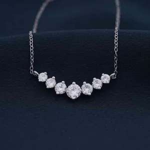 Silver ZALKARI Signature 7 Shades of Zircon Necklace