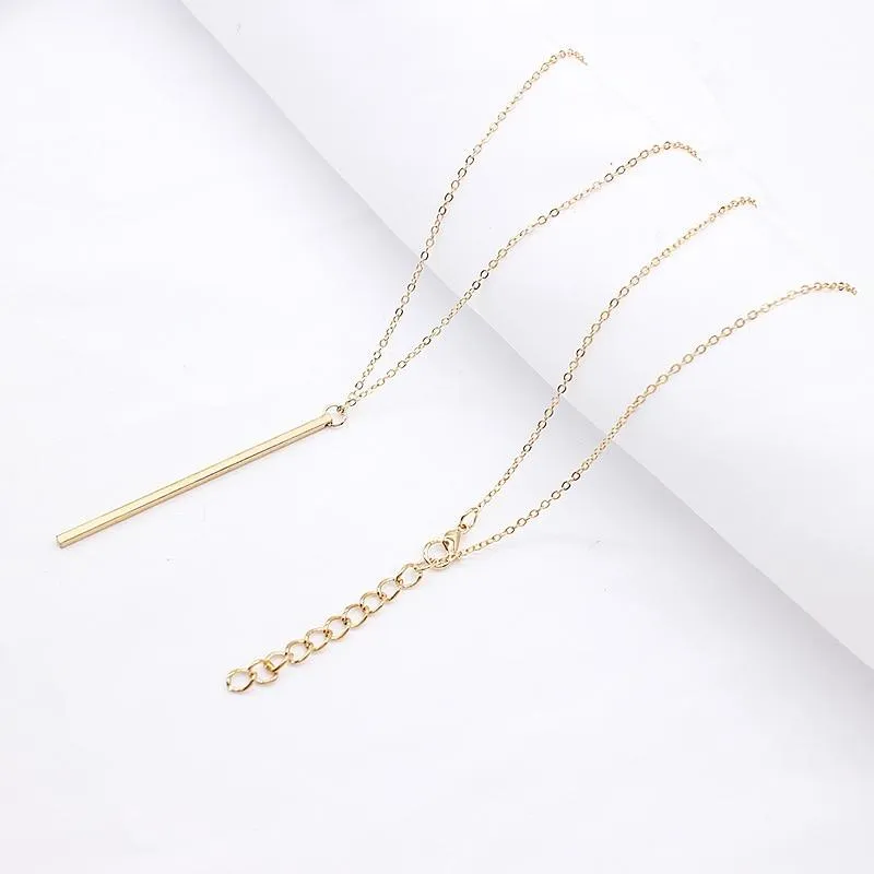 Simple Elegant Bar Drop Minimalist Necklace
