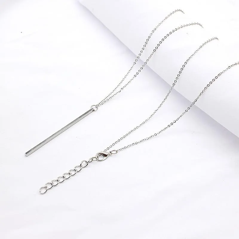 Simple Elegant Bar Drop Minimalist Necklace