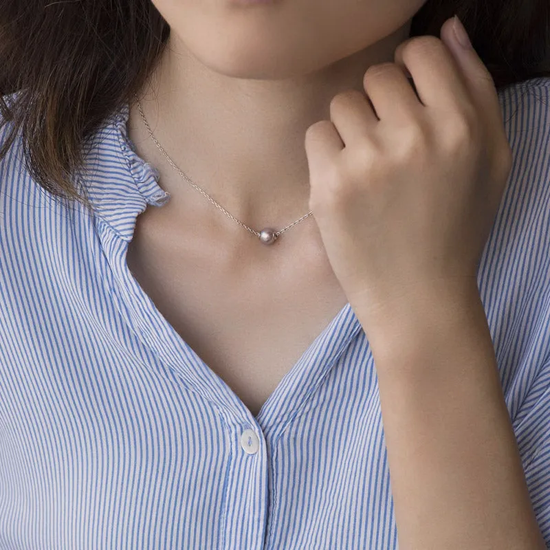 Single Round Pearl Necklace