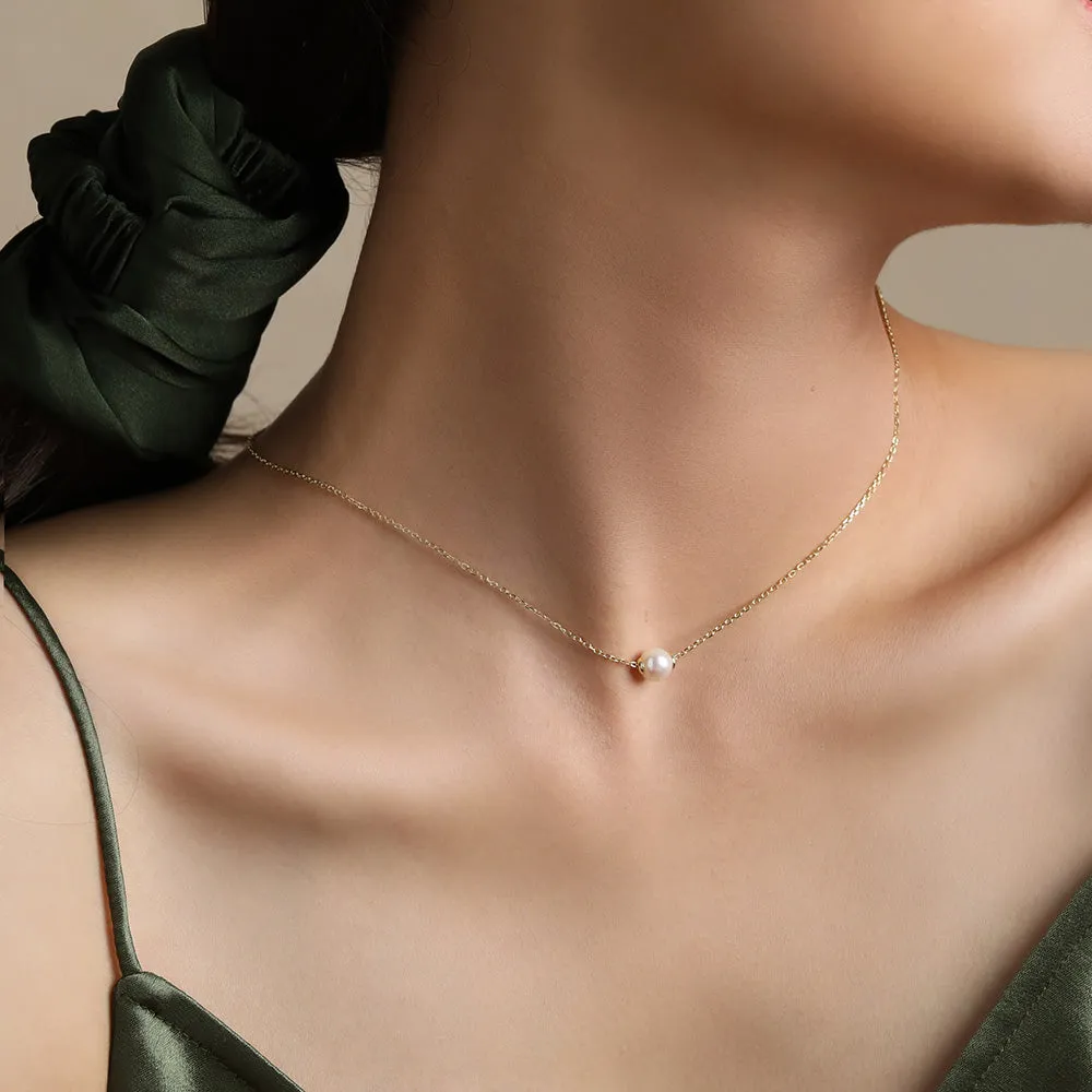 Single Round Pearl Necklace