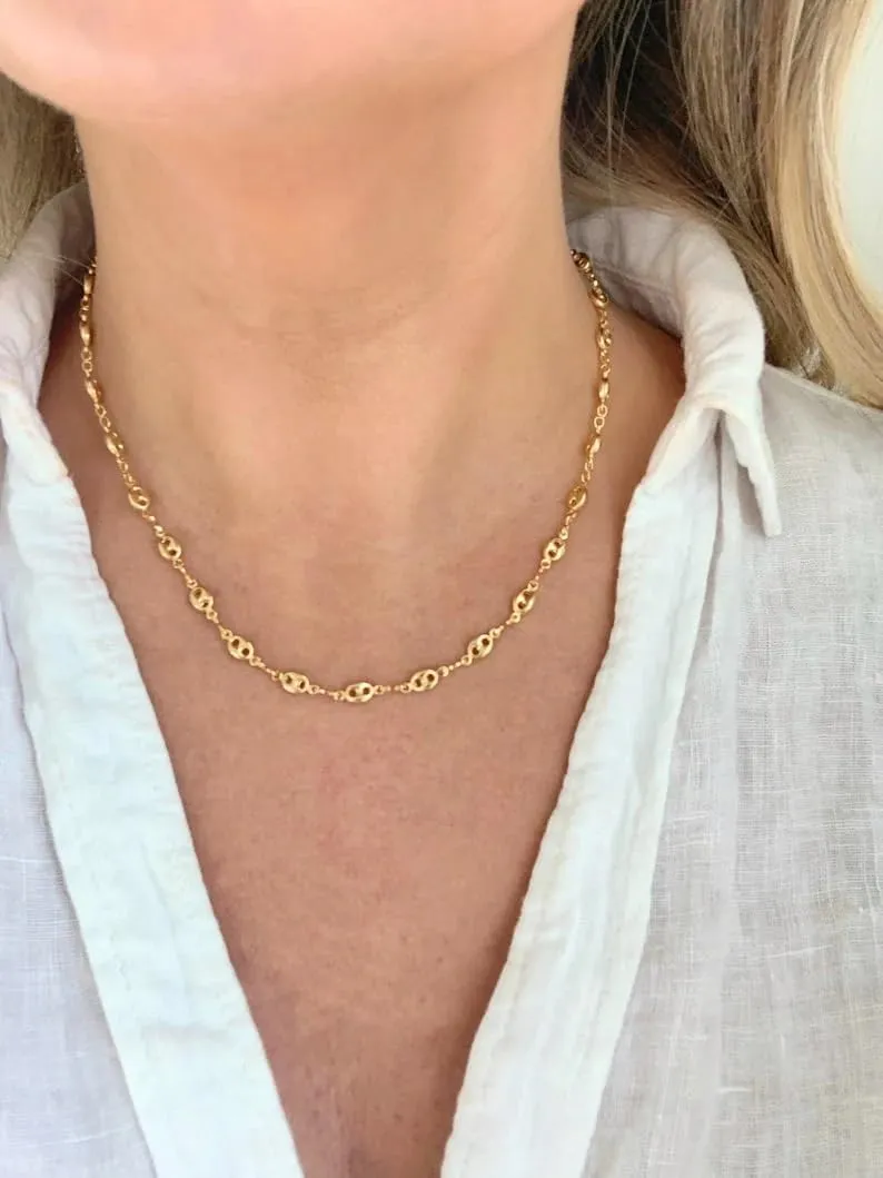 S.J JEWELRY Women Simple Delicate Full Moon 14K Gold Plated/Rose Gold/Silver Plated Layered Pendant Handmade Star Chokers Necklaces