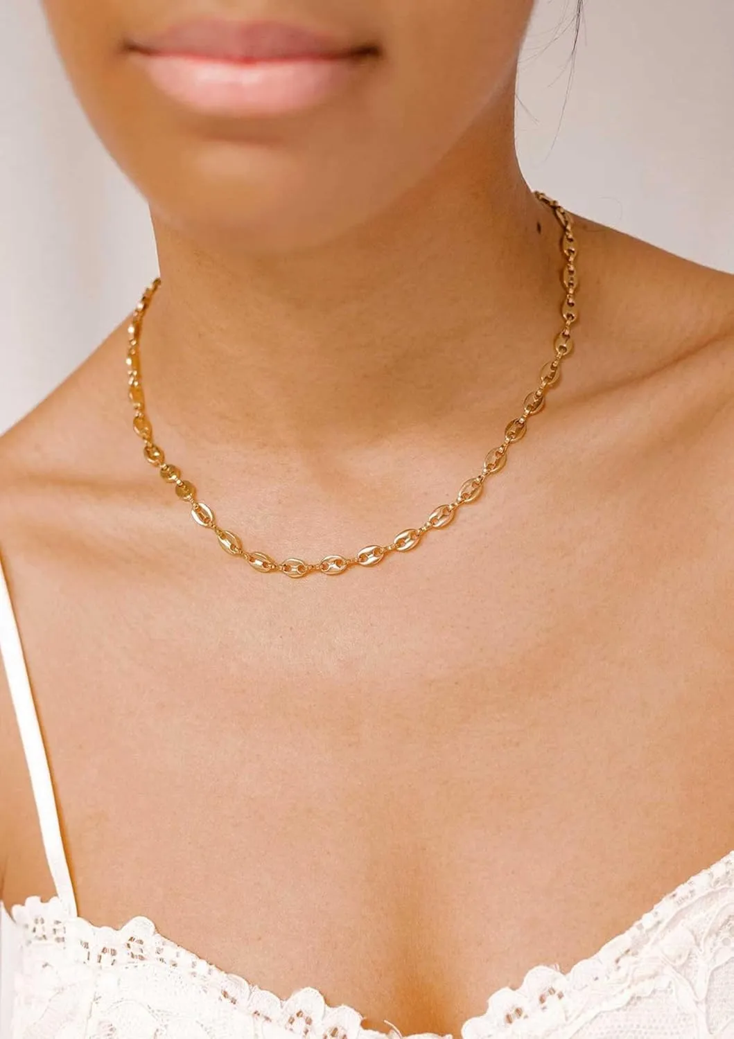 S.J JEWELRY Women Simple Delicate Full Moon 14K Gold Plated/Rose Gold/Silver Plated Layered Pendant Handmade Star Chokers Necklaces