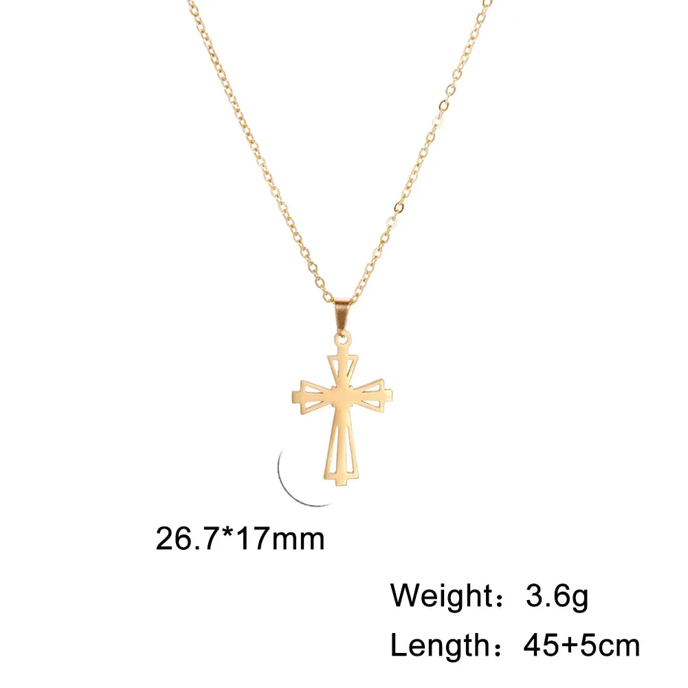Skyrim Stainless Steel Cross Pendant Necklace for Men Women