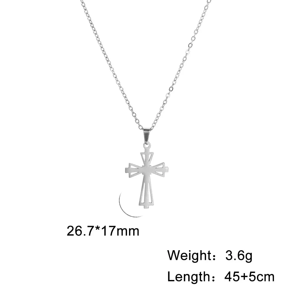 Skyrim Stainless Steel Cross Pendant Necklace for Men Women