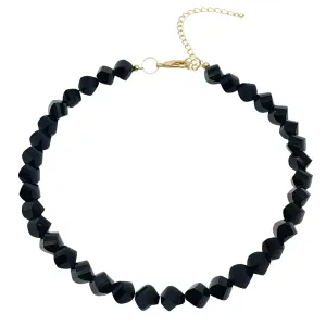 Slice Crystal Necklace - Black