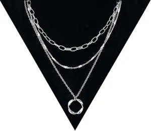 Sliver Layered Necklaces for Women, Layer Sliver Necklace Trendy Paperclip Twisted Pendant Chain Necklace Dainty Layering Choker Necklaces