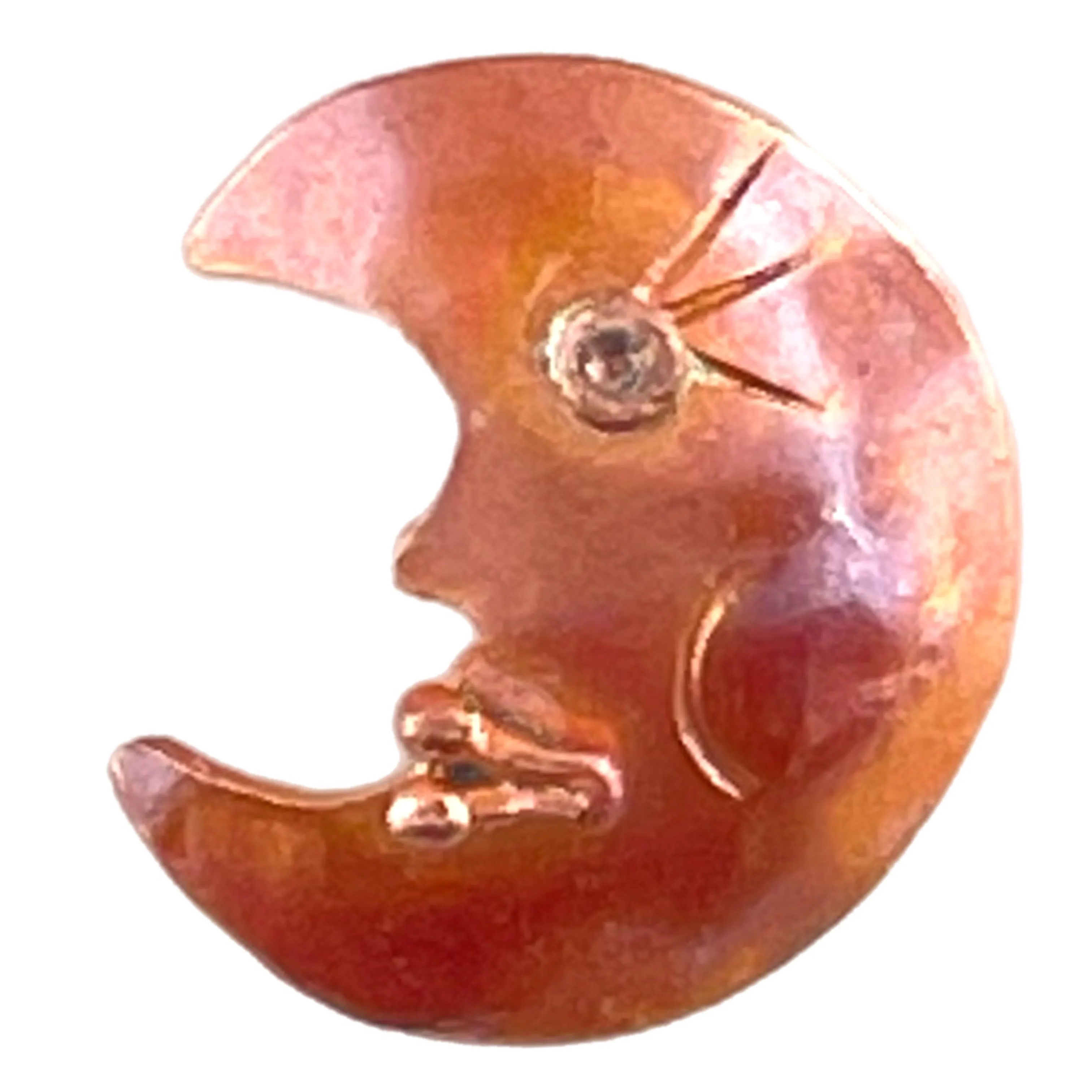 Small Copper Moon Charm Facing Left