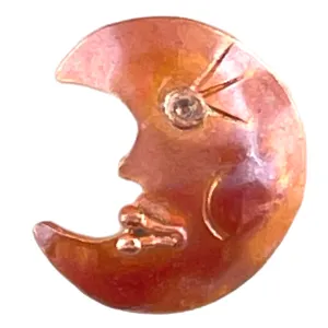 Small Copper Moon Charm Facing Left