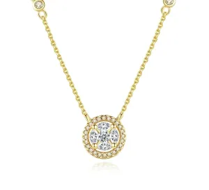 Small Round CZ Pendant Chain Necklace