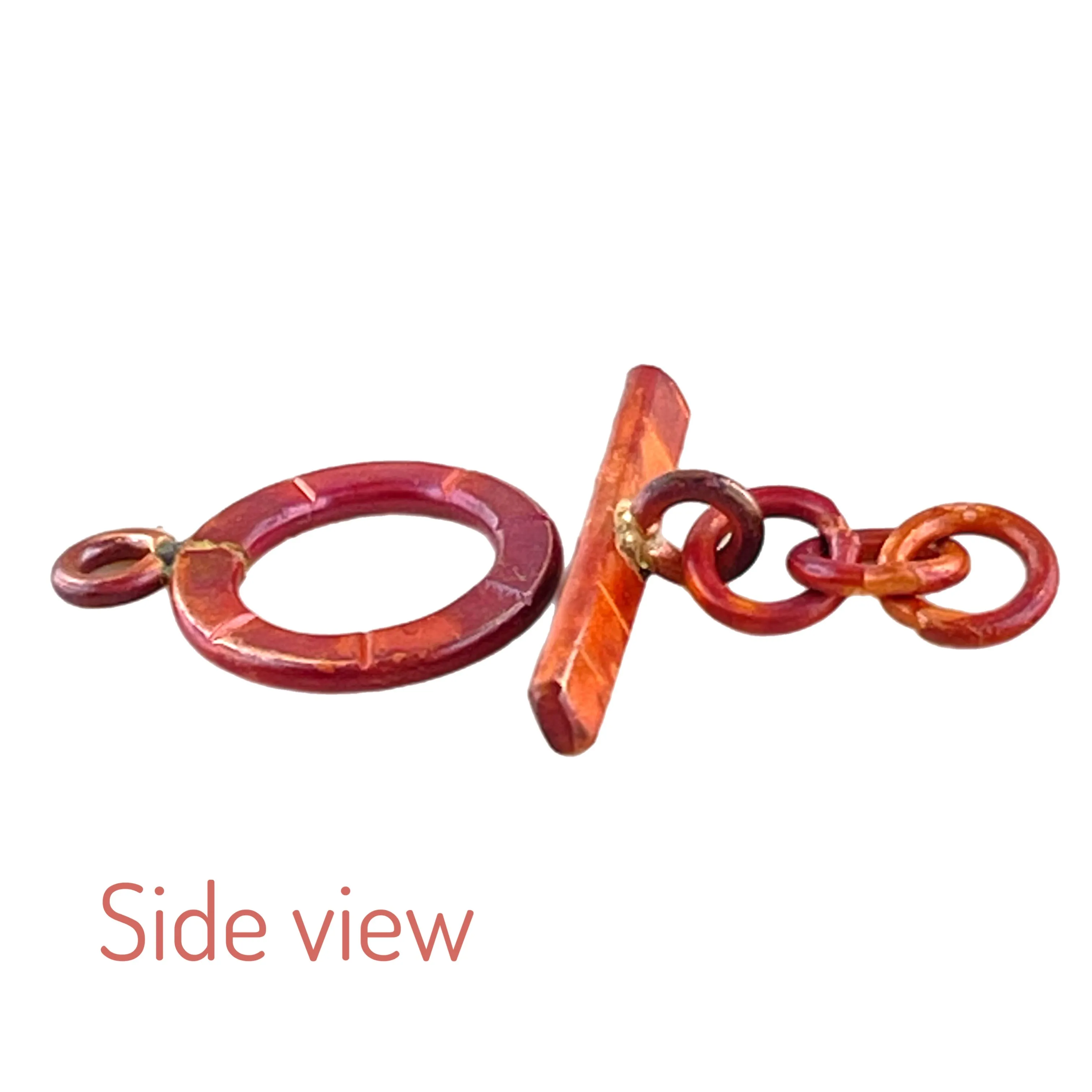 Small Toggle Clasp with Stamped Lines