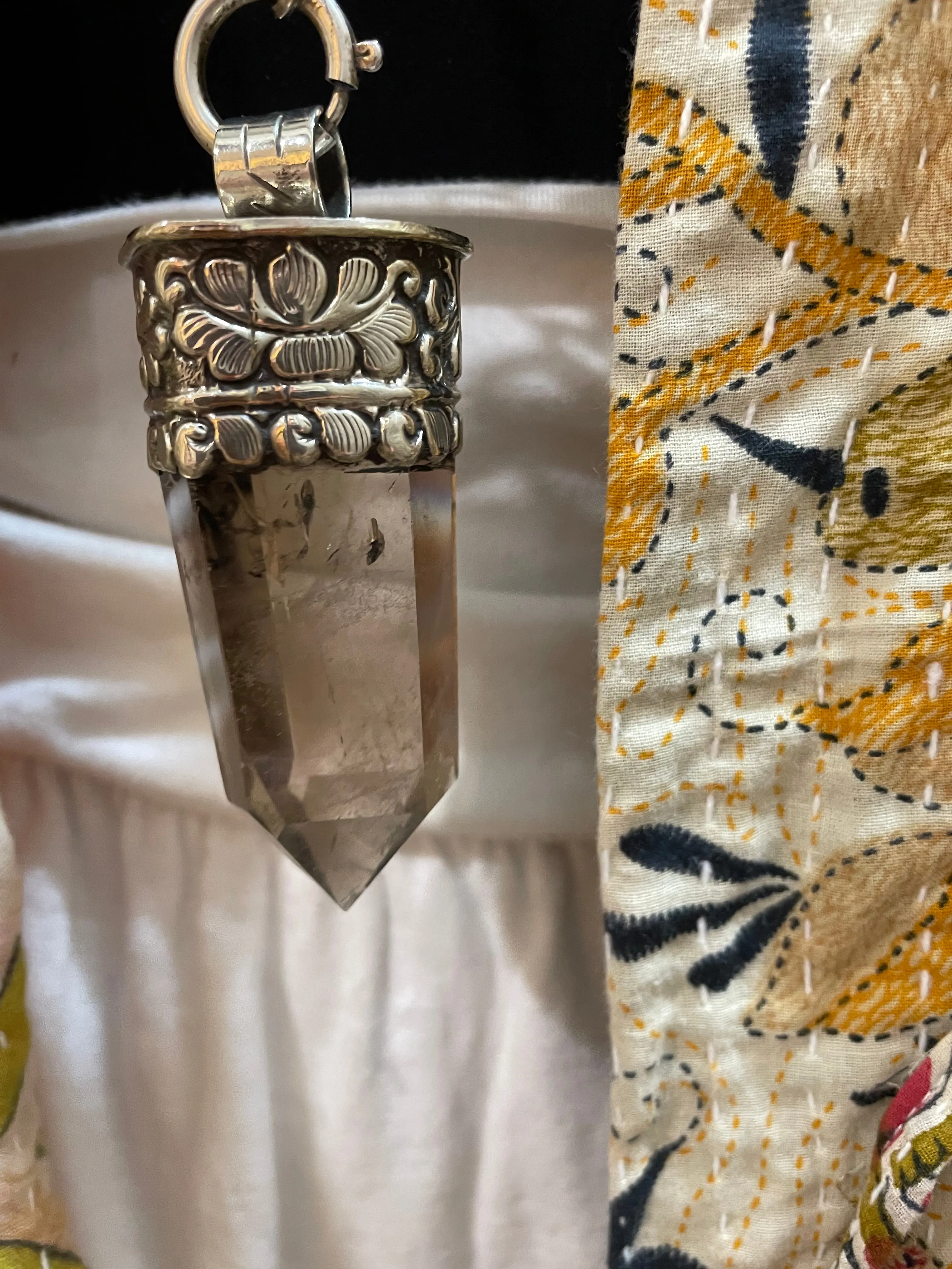 Smoky Crystal Point Necklace by Tara Gasparian